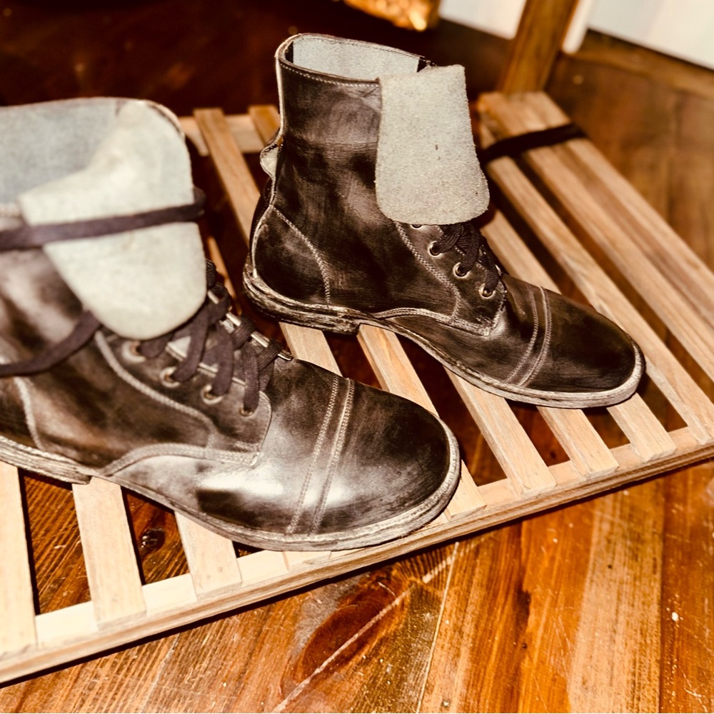 BED|STU Black Leather Ankle Boots